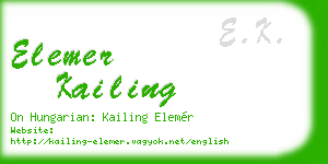 elemer kailing business card